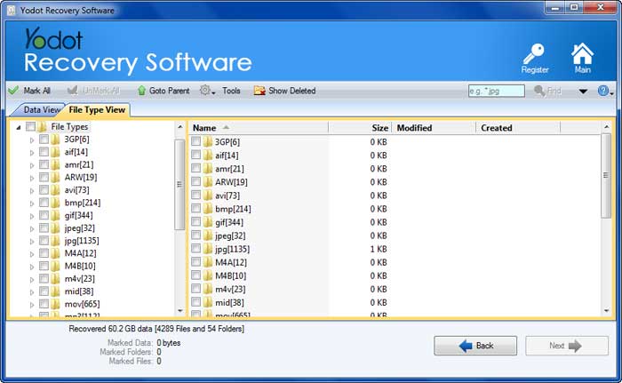 A list of all the recovered files from the selected drive will appear on your screen